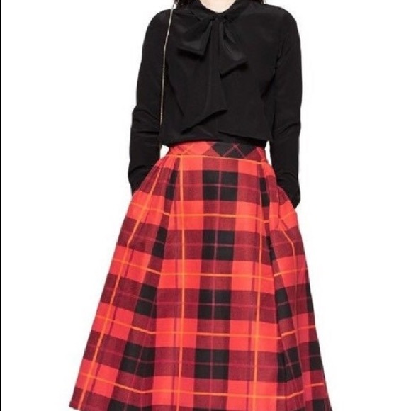 Kate Plaid Midi Skirt 2025